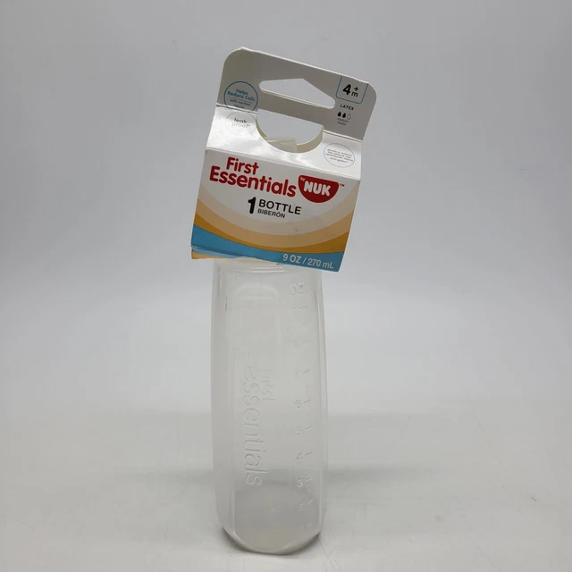 Nuk First Essentials Bottle Leak Proof 4+ Months 9oz Latex Baby New