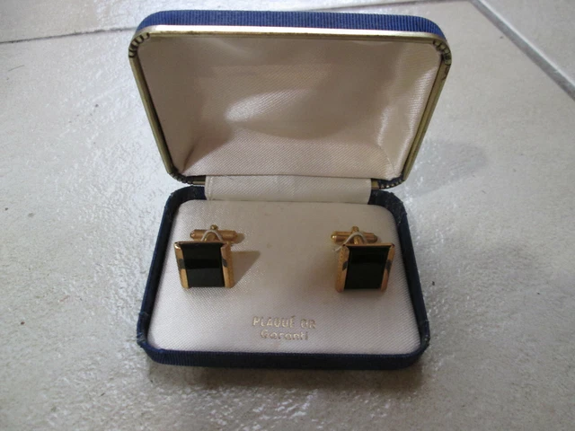 Boutons De Manchette Anciens Vintage Années 1950/1960 – Avec Leur Boîte D'origine