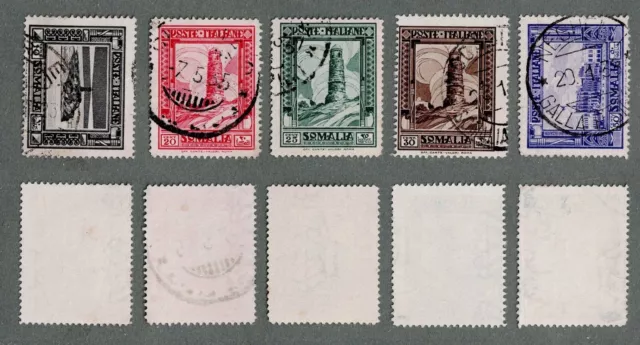 COLONIE ITALIANE - SOMALIA 1935/1938 Serie pittorica 2^ serie - 5 valori usati