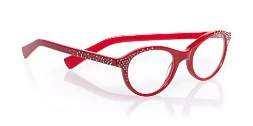 Eyebobs Weich Kitty Damen Premium Lesebrillen, Rot Mit Strass, 1.25 Magnifica