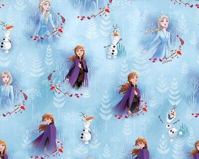 Disney Frozen Anna, Elsa & Olaf, 100% Cotone Tessuto Varie Disegni