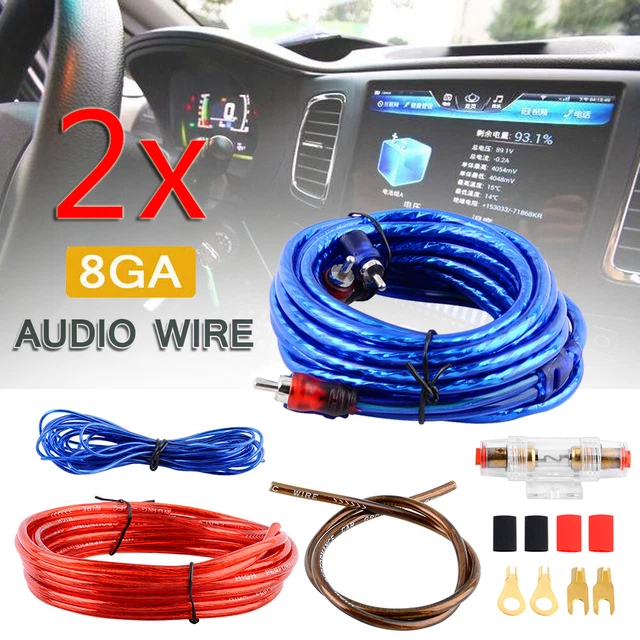 2x 8GA Car-Hifi Set Cavi Amplificatore AMP Subwoofer Veicolo Auto Audio Amplificatore Cavo