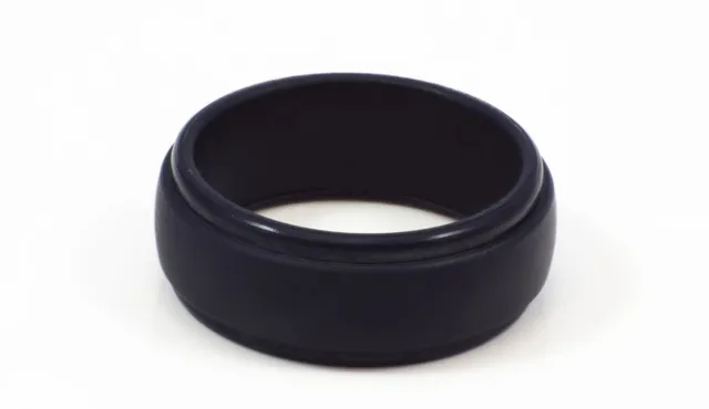 SILICONE WEDDING RING for Men by LiveLife BLACK GROOVE Rubber Band (Single Pack) 3
