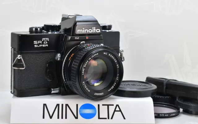 [Proche de MINT +++] Minolta SRT Super Black 35mm Film Camera MC 50mm F1.7...