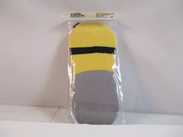 Despicable Me Minion Liner Socks Womens One Size Yellow Gray Silicon Pad 1 Pair 2