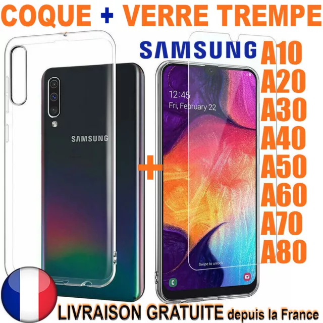 POUR SAMSUNG GALAXY A10 A20e A40 A50 A70 A80 COQUE HOUSSE PROTECTION + VERRE