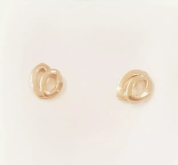 Boucles d'oreilles 9 ct, 9 carats, or 375, style allemand clou poli plat poussée-friction dos