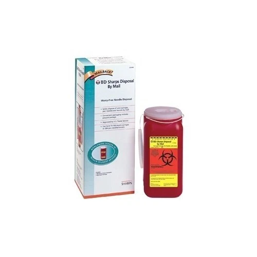 BD Sharps Needle Disposal Biohazard Leak & Puncture Resistant Worry Free 1 ct