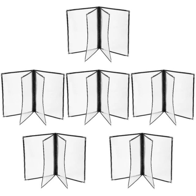 6 Pc Recipe Folder Pvc Resturant Menu Catalogue Clear Cover Transparent