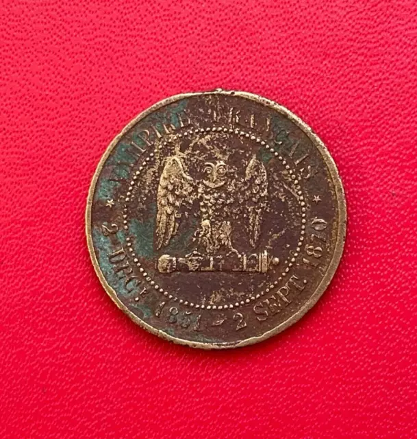 Belle monnaie satirique 5 centimes type Napoléon III, SEDAN "VAMPIRE FRANÇAIS"