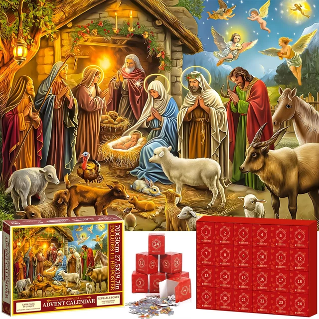 Calendrier De L'Avent 2025 Puzzle 1008 Pièces - 24 Boîtes Compte à Rebours Noël Pour Enfants Et Adultes