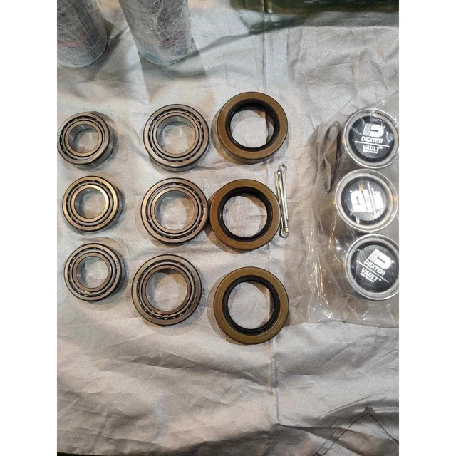 Trailer Tandem Axle Bearing Kit L68149 L44649 Grease Seal, 1.98 Protectors