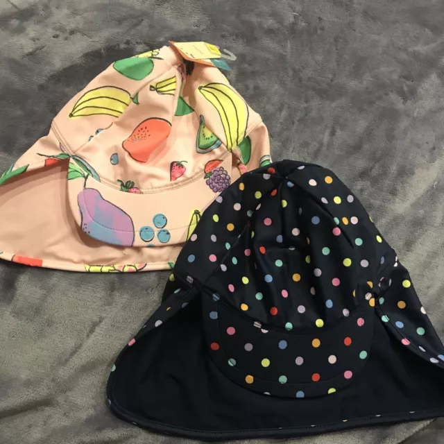 bnwt next girls sun protection hats age 5-6 years