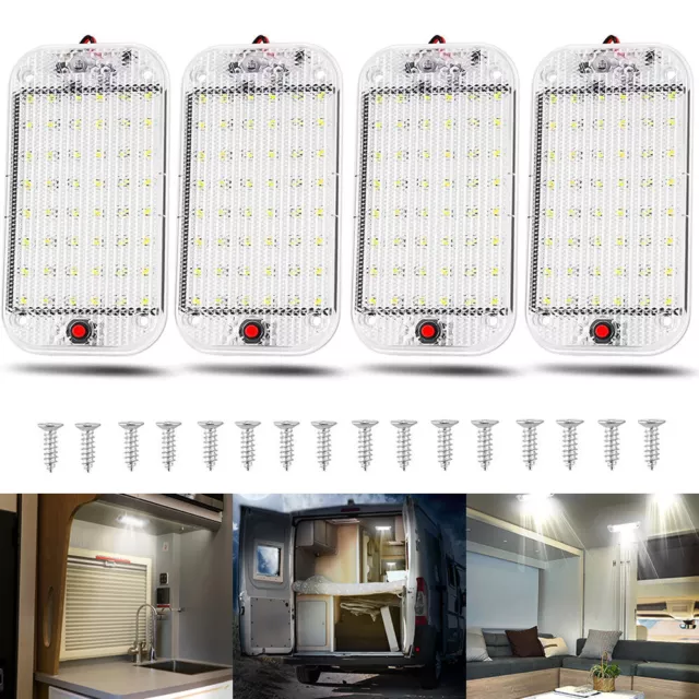 1/2/4/6 Bright White 48 LED Car Van Vehicle Roof Ceiling Interior Light Lamp 12V