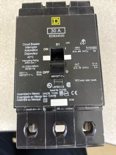 Schneider Electric Square D EDB34030 30A 3P Circuit Breaker