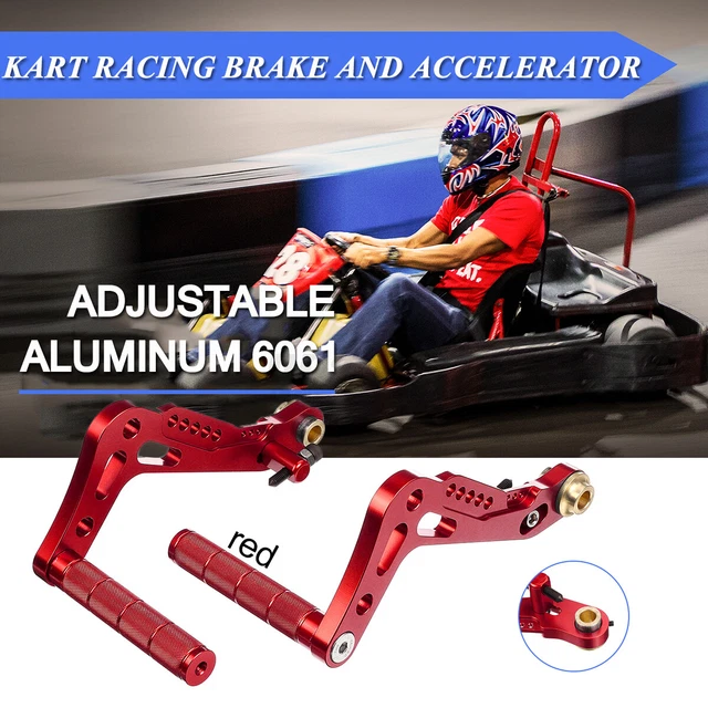2X ADJUSTABLE GO Kart Racing Pedals Billet Aluminum Brake And