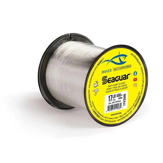 Seaguar S17VZ-600 Invizx Clear 17lb Fluorocarbon Fishing Line 600 Yard Spool