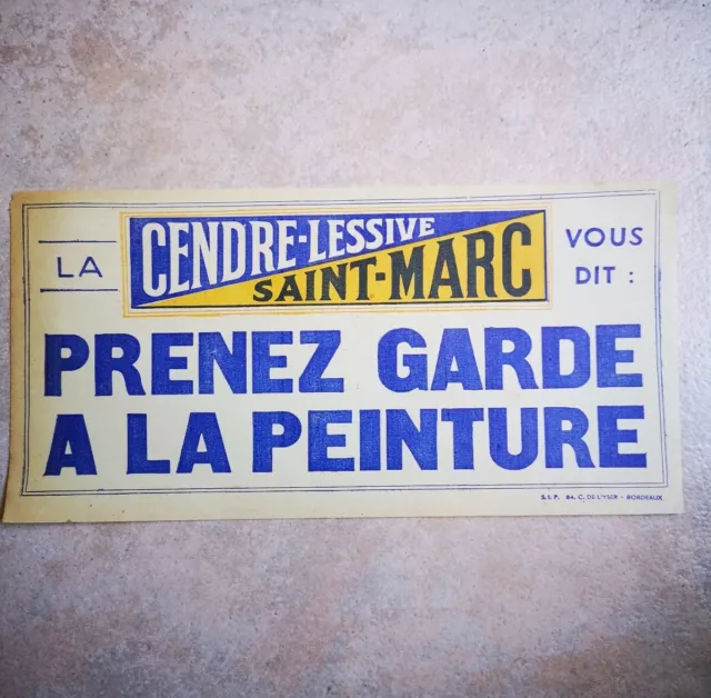 Rare Ancienne Affiche Publicitaire La CENDRE-LESSIVE SAINT MARC Années 60