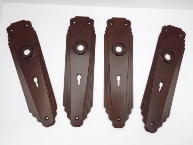 4 x BAKELITE  "ART DECO" DOOR HANDLE BACK PLATES*VINTAGE/ANTIQUE*