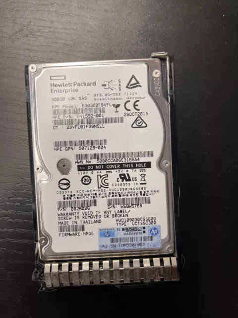 Hpe 300Gb Hdd 12G Sas 2,5 " 15K 867254-001 868774-004 870792 Eh000300Jwcpk