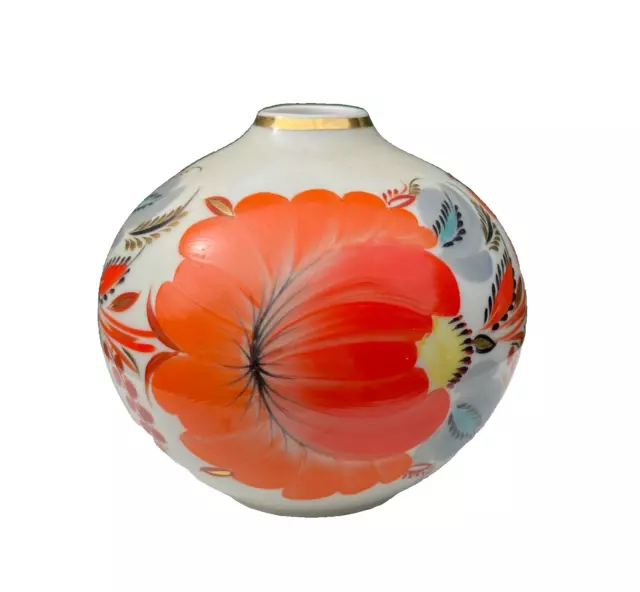 vase boule art nouveau japonisant émaillée, signature à identifier - N°111