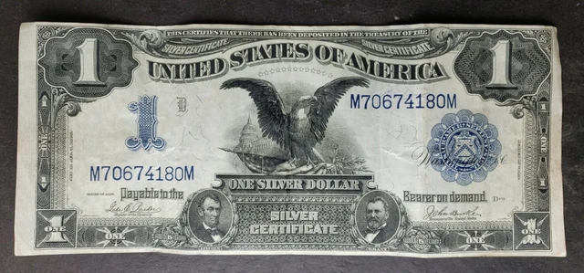 1899 $1 Black Eagle Silver Certificate Large Note Parker/Burke