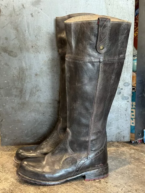 Bed Stu Cobbler Jacqueline Knee High Boots Rustic Black Women’s 8 Leather