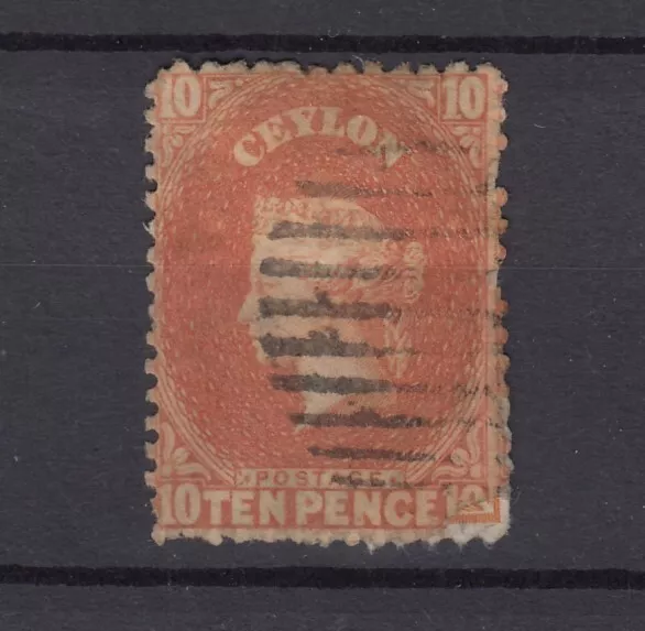 Ceylon QV 1861 10d Orange Vermillion SG34 Fine Used BP9383