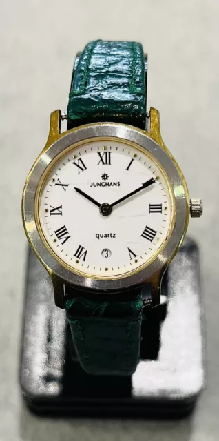 Junghans Mujer Reloj, Cuarzo, Pantalla Fecha, Nuevo Batería, Bien Cuidado Estado