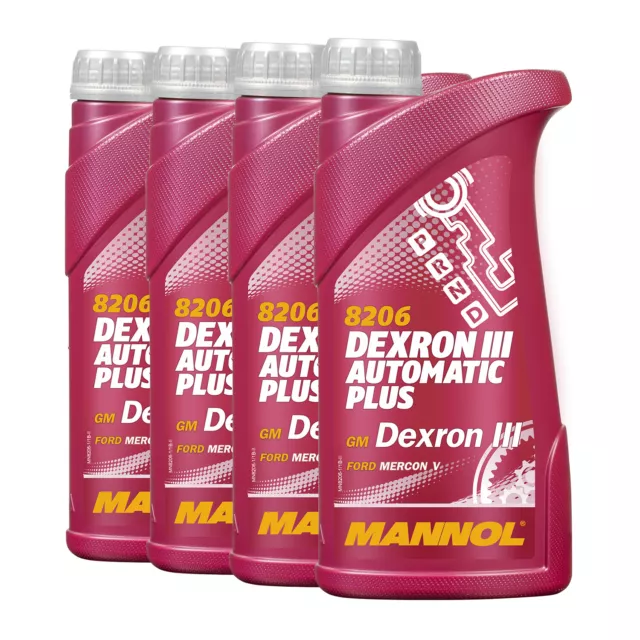 4 (4x1) Litre Mannol Dexron III / Automatique Huile de Transmission / Huile