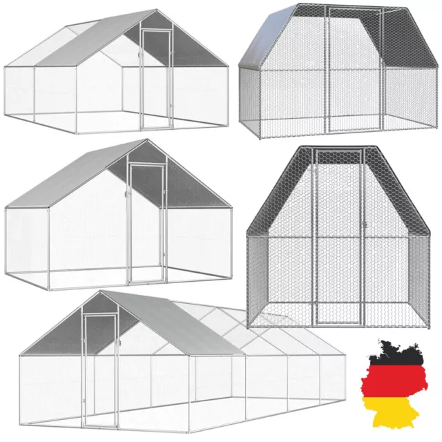 Hühnerstall Voliere 1,5x9x1,5 M – Aus Imprägniertem Kiefernholz, Mit Drahtgitter, Für Hühner & Kleintiere