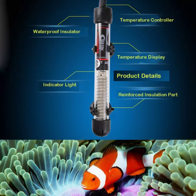 fr Automatic Temper Adjustment Aquarium Submersible Fish Tanks Water Heaters 3