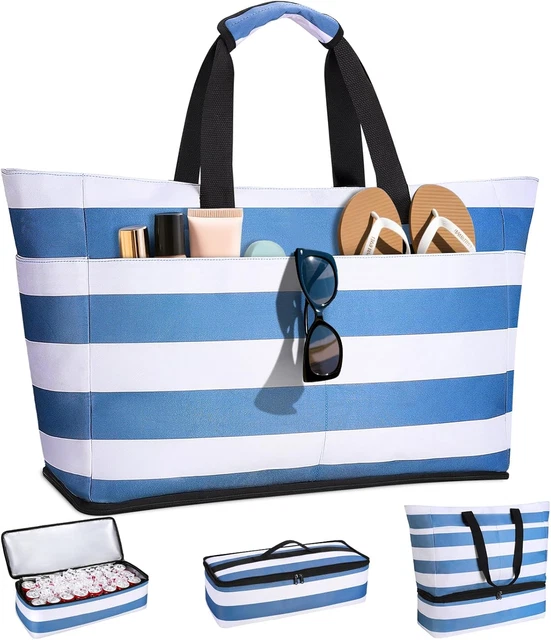 Gmv Borsa Mare Donna Grande XXL Famiglia In Cotone E Paglia GIANMARCO VENTURI Borsone Borsa Spiaggia Enorme Extra Large Blu 59585724 - 5