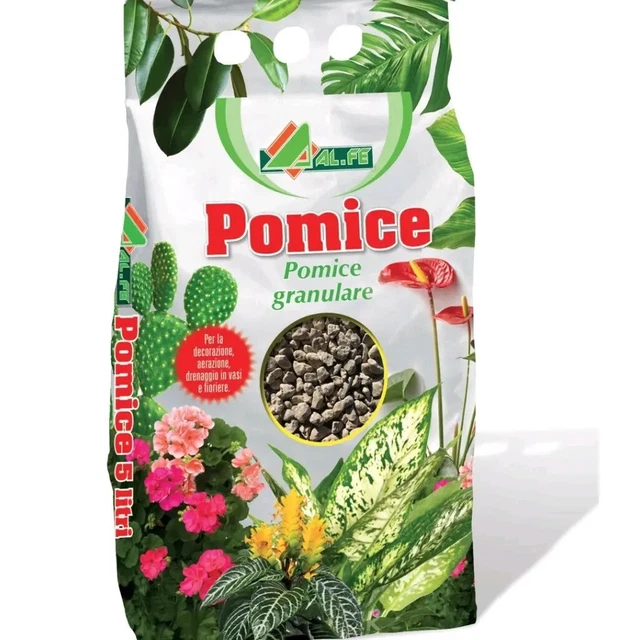 POMICE Pietra Granulare 8-14 Mm Sacchetto 5 Litri per Piante Bonsai Grasse Terra