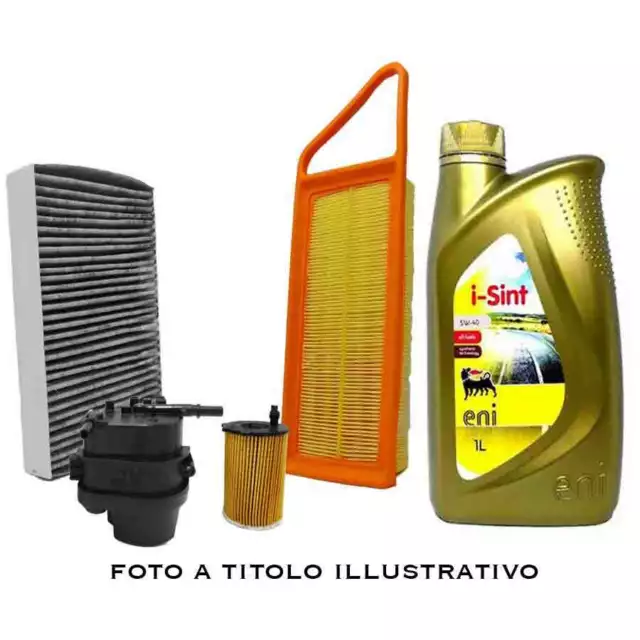 Kit Filtri Tagliando Per Lancia Musa 350 1.9 D Con 4 Litri Olio Motore 5W40 Eni