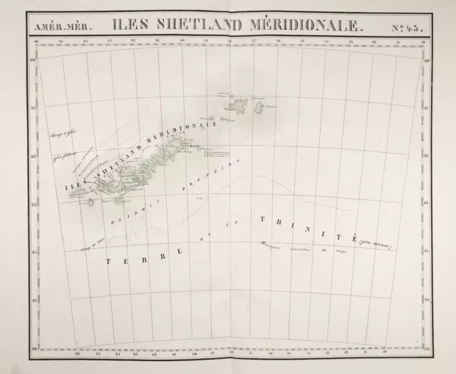 South Shetland Islands Antarctic Antarctic Polar Map Vandermaelen 1825