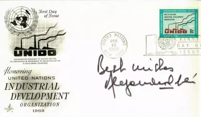 "Argentine Diplomat" Alejandro Orfila Signed FDC Dated 1968