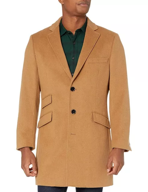 Adam Baker Men's Single Breasted Wool/Cashmere Mid-Length Carcoat - CLEARANCE