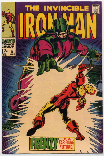 Iron Man 5 VF+ 1968 Marvel 1st App Cerebrus & Krylla George Tuska