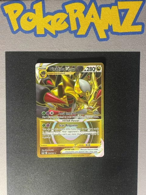 POKEMON SWSH: LOST ORIGIN GIRATINA VMAX FULL ART CARD #212/196