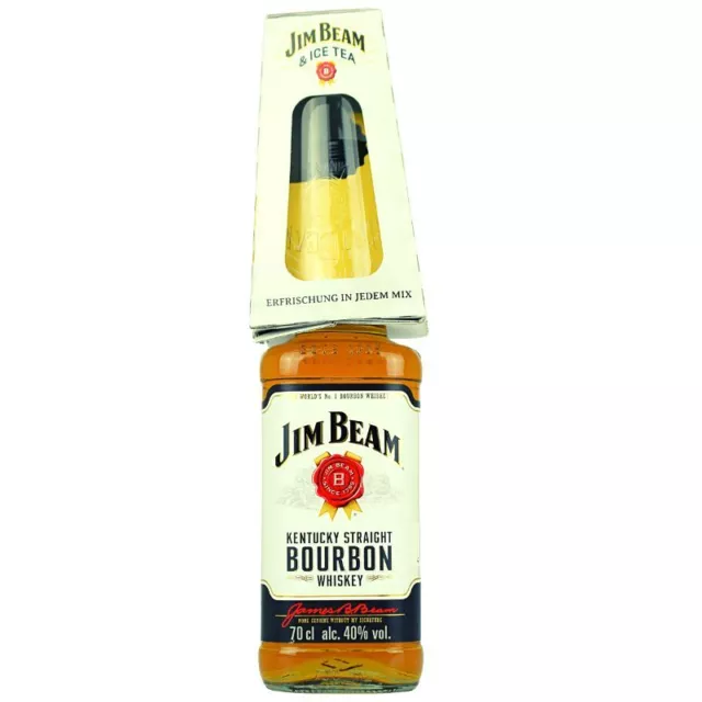 Jim Beam Bourbon Geschenkset 0,7L Glas Geschenkset 40% Vol. Geschenkidee USA