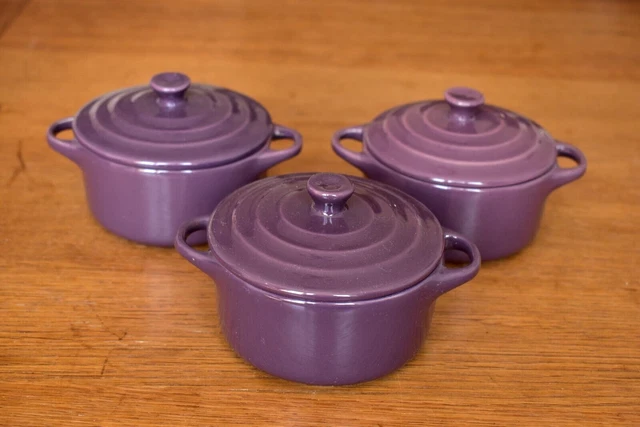 The Cook Shop Stoneware Mini Round Cocotte/Casserole Dishes X 3