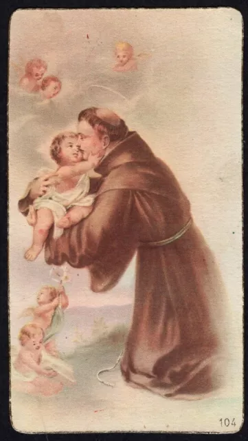 santino antico antico de San Antonio de Padua estampa image pieuse holy card