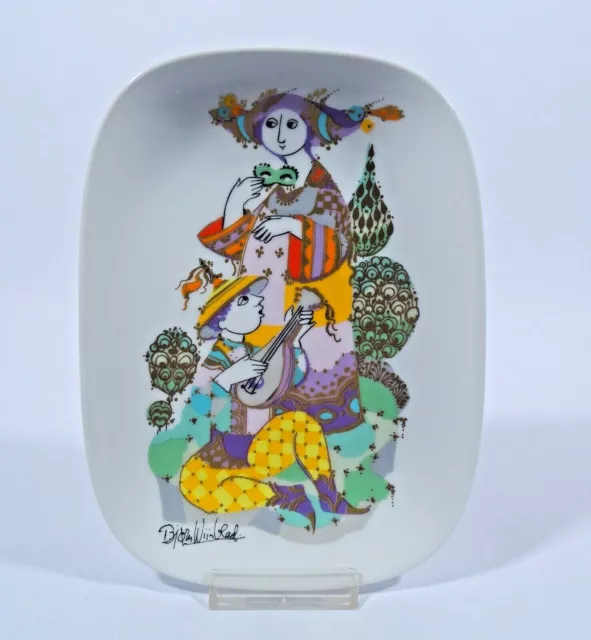 Rosenthal Wandteller L 22,3 cm Commedia dell'arte Porzellan Björn Wiinblad 1970