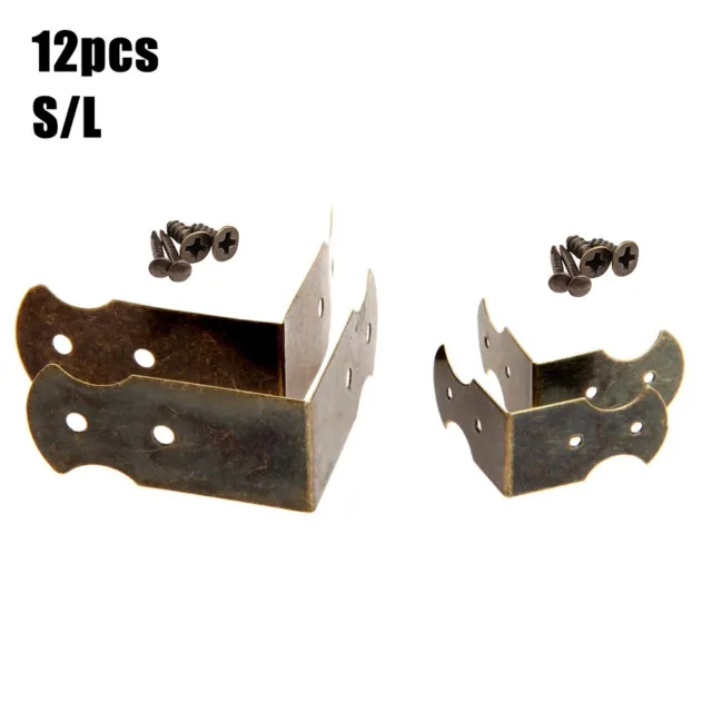 Protection d'angle antique style vintage bronze pour boîtes rétro en bois 12 p