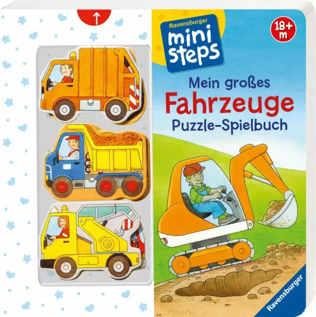 Ministeps Mein großes Fahrzeuge Puzzle Spielbuch ab 18 Monate Bilderbuch + BONUS