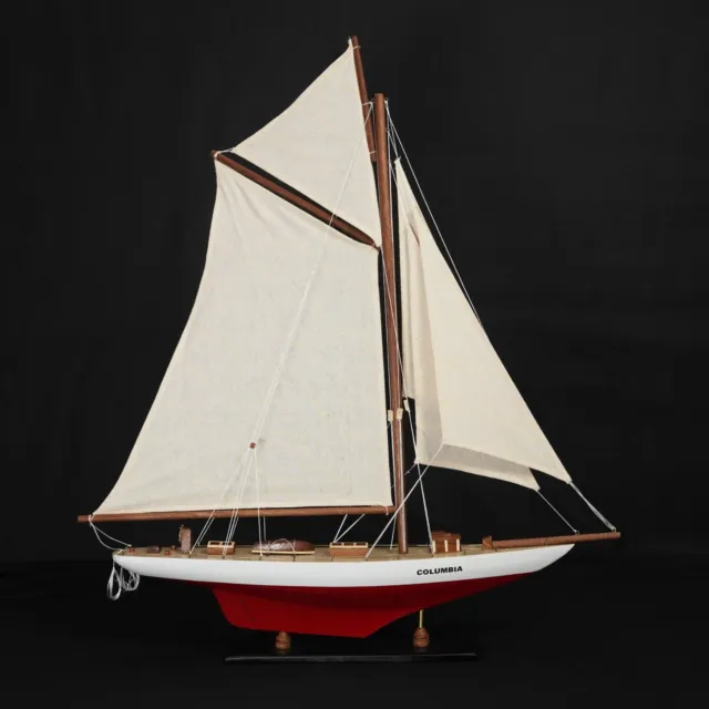 Columbia 1958 Yacht Model 24" Built Wooden Sailboat 1:60 Boat America's Cup
