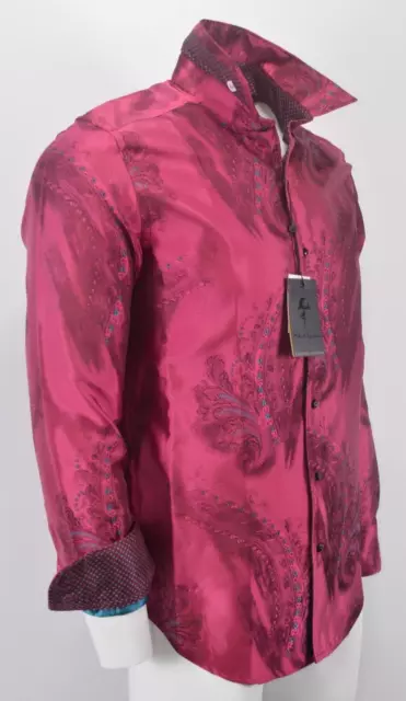 New Robert Graham IT'S ELECTRIC $598 Paisley Silk Limited Edition Shirt 3XL Pink