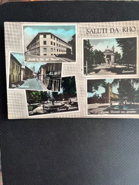 Cartolina Rho Saluti Da.. Vedutine Viaggiata 1959