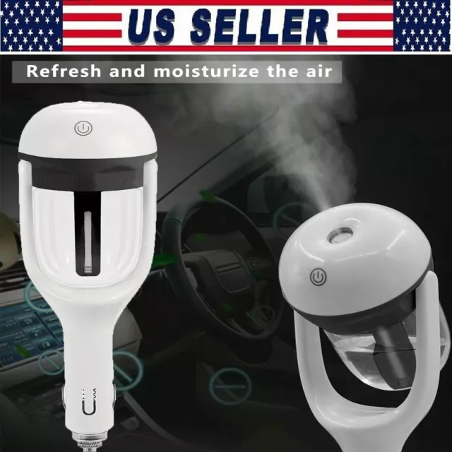 Mini Car Air Humidifier Diffuser Essential Oil Ultrasonic Aroma Mist Purifier US